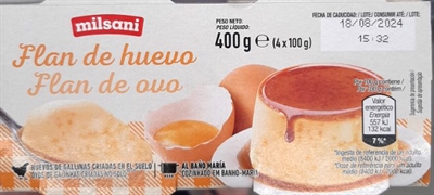 MILSANI (ALDI) FLAN DE HUEVO MILSANI (ALDI) FLAN DE HUEVO