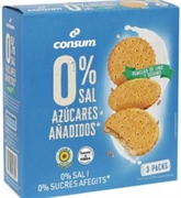 CONSUM GALLETAS SIN SAL Y SIN AZÚCARES AÑADIDOS CONSUM GALLETAS SIN SAL Y SIN AZÚCARES AÑADIDOS