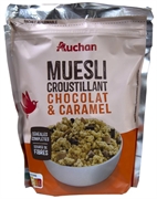 AUCHAN (ALCAMPO) MUESLI CRUJIENTE CHOCOLATE & CARAMELO AUCHAN (ALCAMPO) MUESLI CRUJIENTE CHOCOLATE & CARAMELO