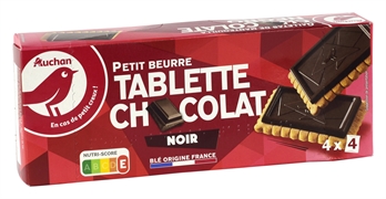 AUCHAN (ALCAMPO) PETIT BEURRE TABLETTE CHOCOLAT NOIR AUCHAN (ALCAMPO) PETIT BEURRE TABLETTE CHOCOLAT NOIR