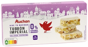 AUCHAN (ALCAMPO) Turrón imperial 0% azúcares añadidos