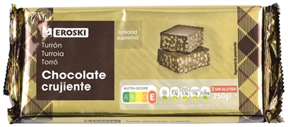 EROSKI Turrón chocolate crujiente