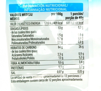 HACENDADO (MERCADONA) MUESLI CRUNCHY SIN AZÚCARES AÑADIDOS.