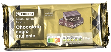 EROSKI Turrón chocolate negro crujiente