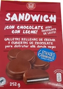 AURADA (ALDI) Sandwich con chocolate con leche