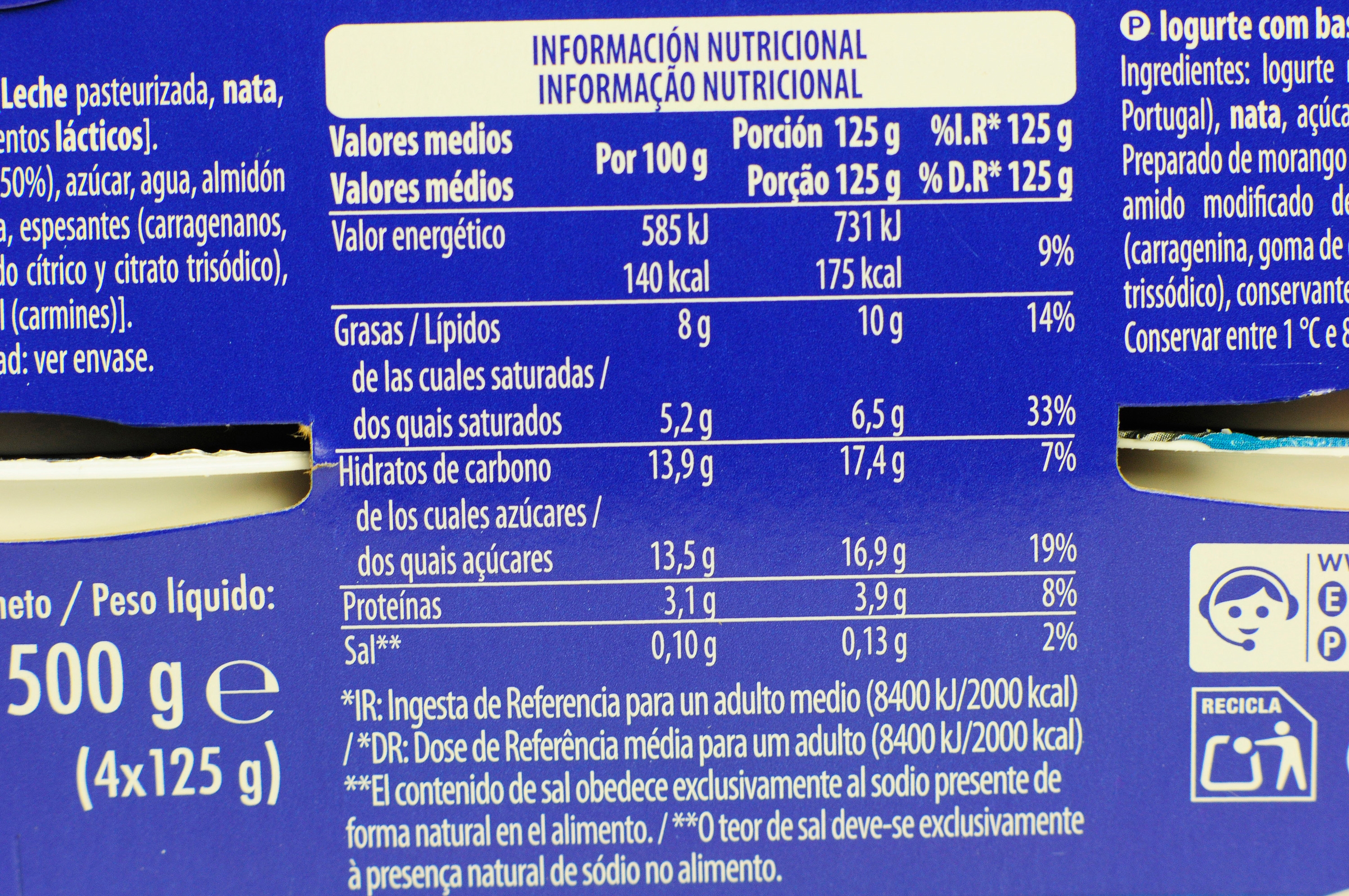 HACENDADO (MERCADONA) YOGUR AL ESTILO GRIEGO FRESA.