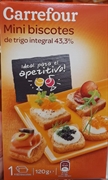 CARREFOUR Mini biscotes de trigo integral 43,3%
