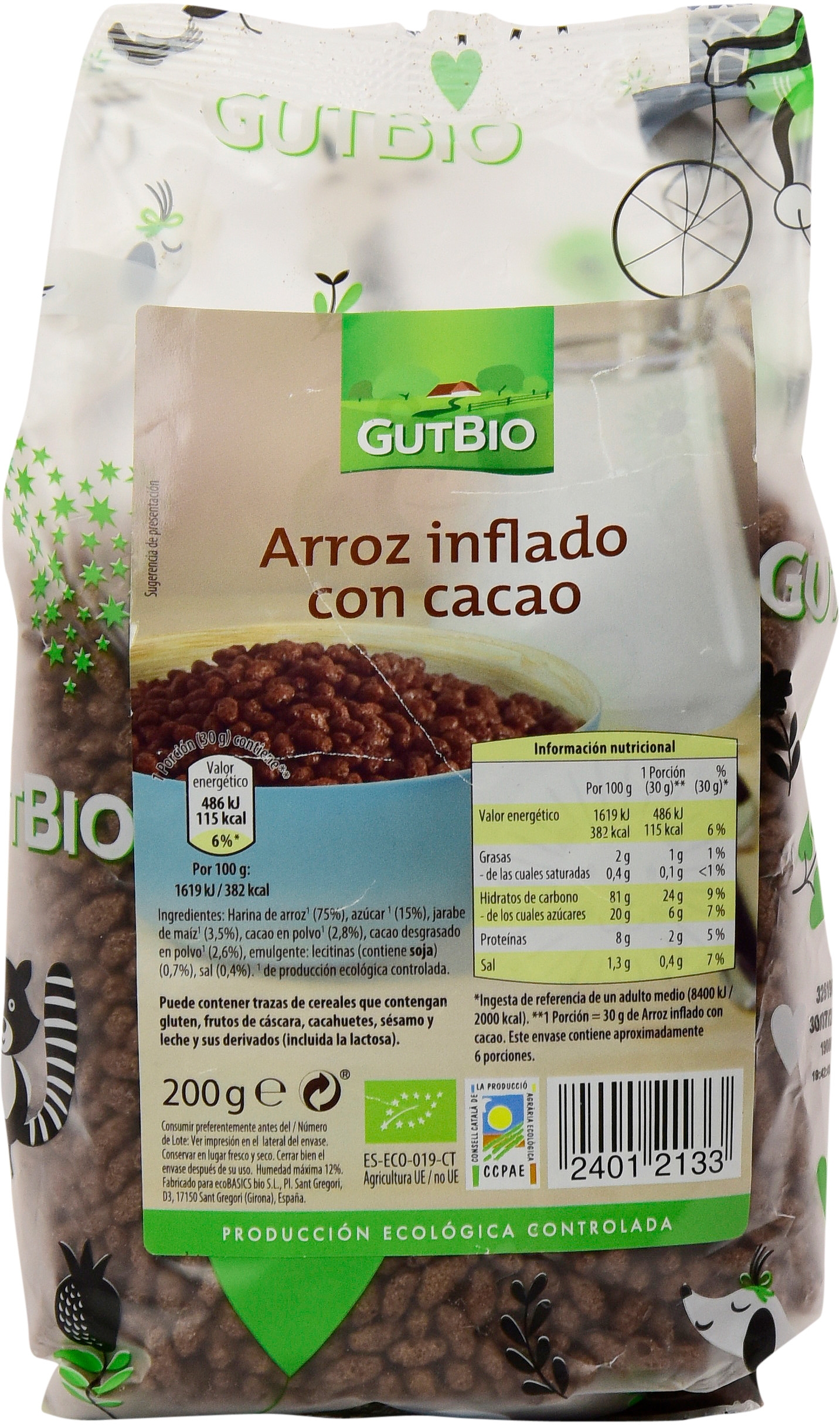 GUTBIO (ALDI) ARROZ INFLADO CON CACAO.