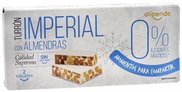 ALIPENDE (AHORRAMAS) TURRÓN IMPERIAL CON ALMENDRAS 0% AZÚCARES AÑADIDOS