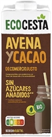 ECOCESTA Avena y cacao de comercio justo sin azúcares añadidos.