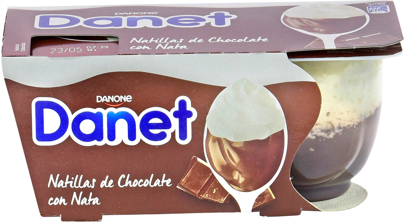 DANET (DANONE) NATILLAS DE CHOCOLATE CON NATA.