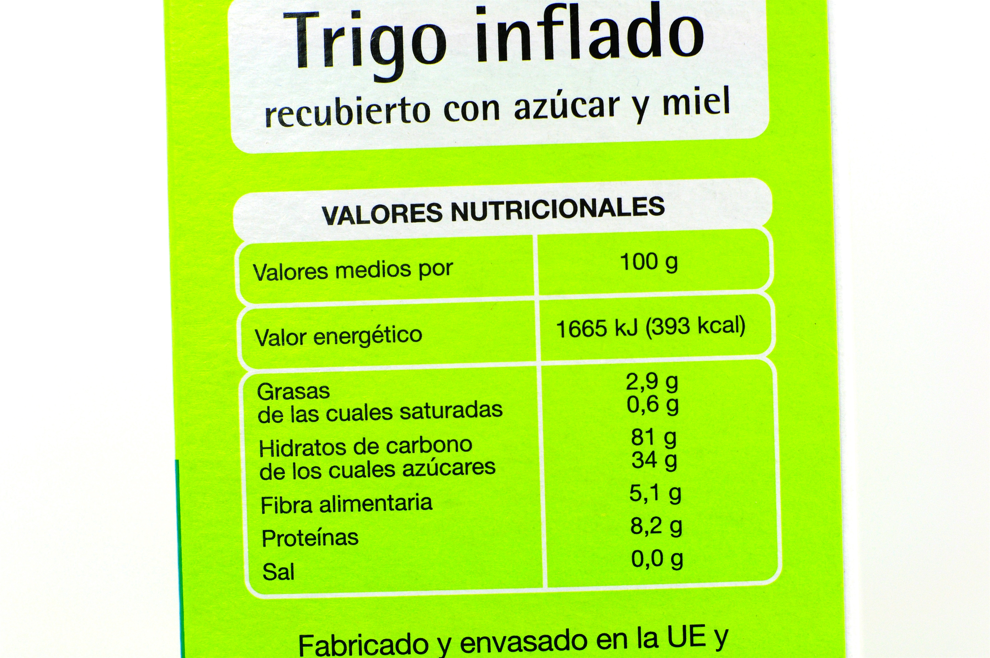 AUCHAN (ALCAMPO) TRIGO INFLADO CON MIEL.