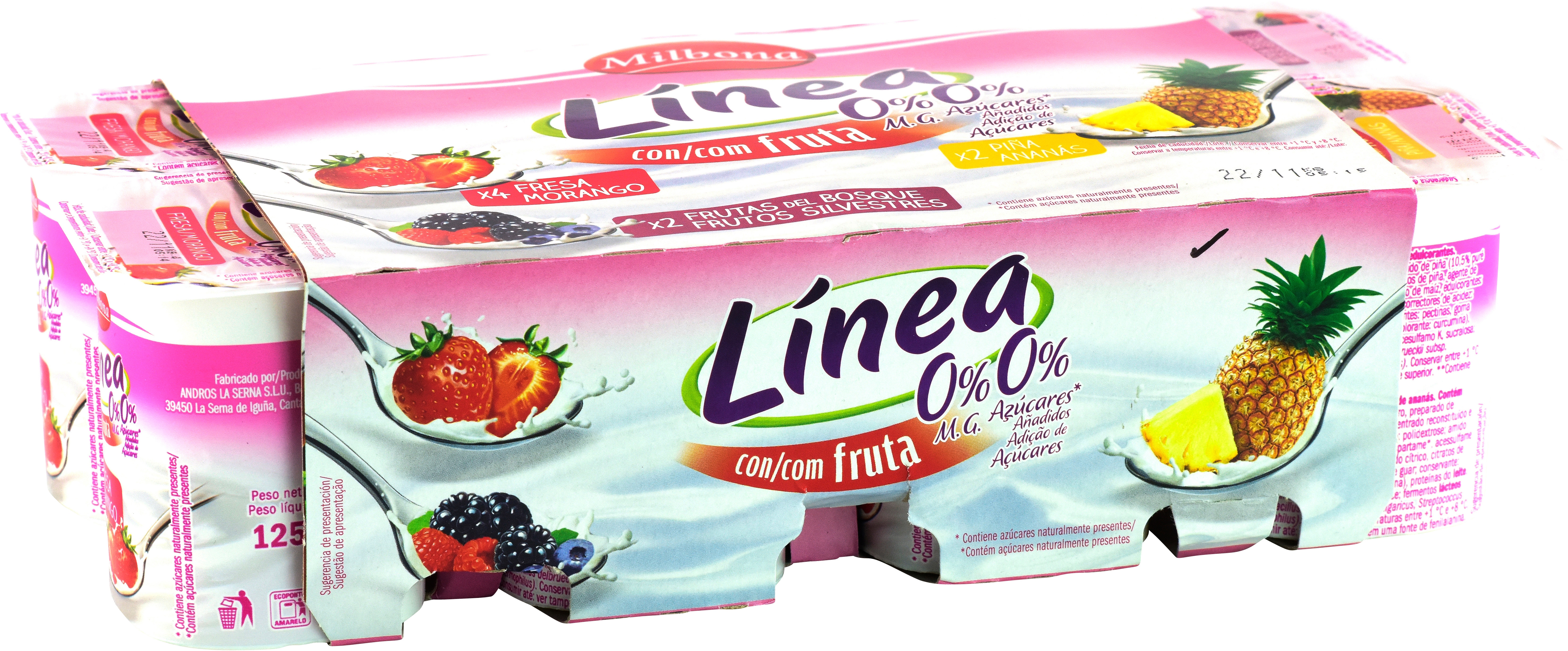 MILBONA (LIDL) LÍNEA CON FRUTA DESNATADO.