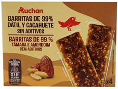AUCHAN (ALCAMPO) Barritas de 99% dátil y cacahuete sin aditivos