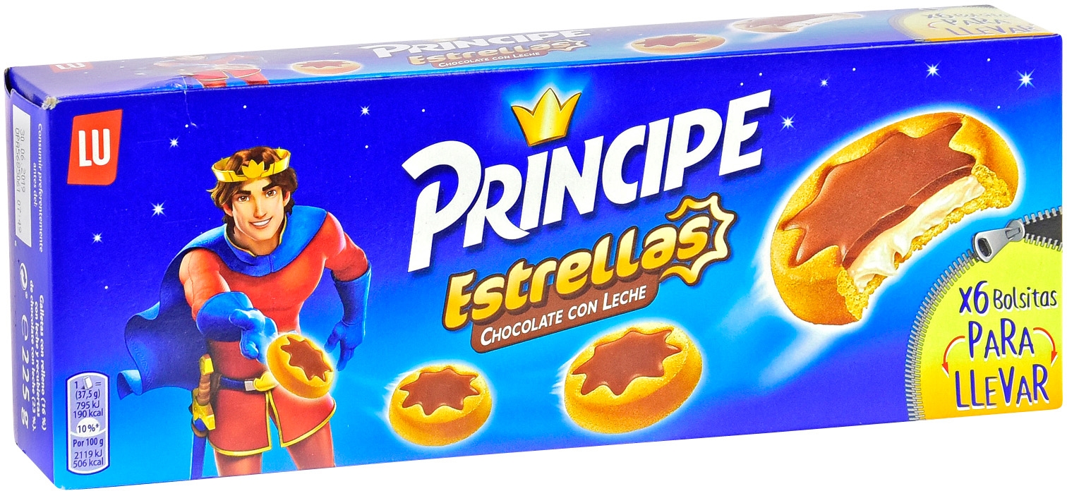 LU PRÍNCIPE ESTRELLAS CHOCOLATE CON LECHE.