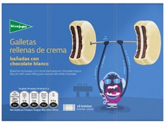 EL CORTE INGLÉS Galletas rellenas de crema bañadas con chocolate blanco
