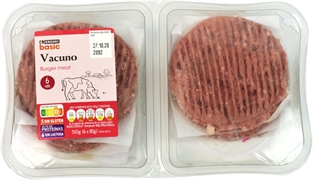 EROSKI BASIC BURGER MEAT, VACUNO