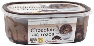 ALIPENDE (AHORRAMAS) Helado de Chocolate con Trozos. Sin Gluten