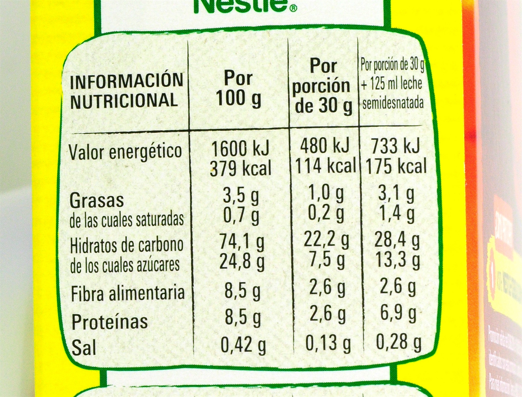 Valor nutricional de NESTLÉ NESQUIK CEREALES | OCU