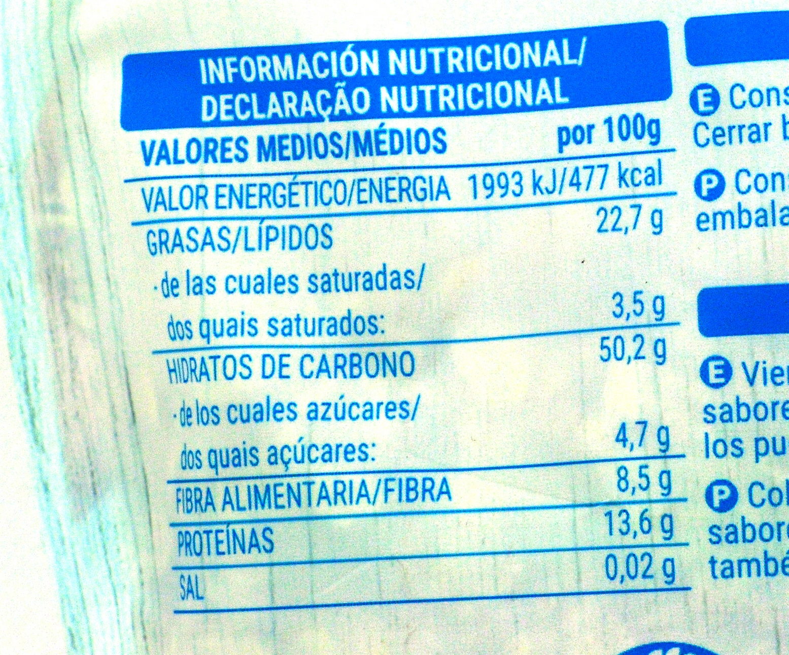 Valor nutricional de HACENDADO (MERCADONA) GRANOLA. OCU