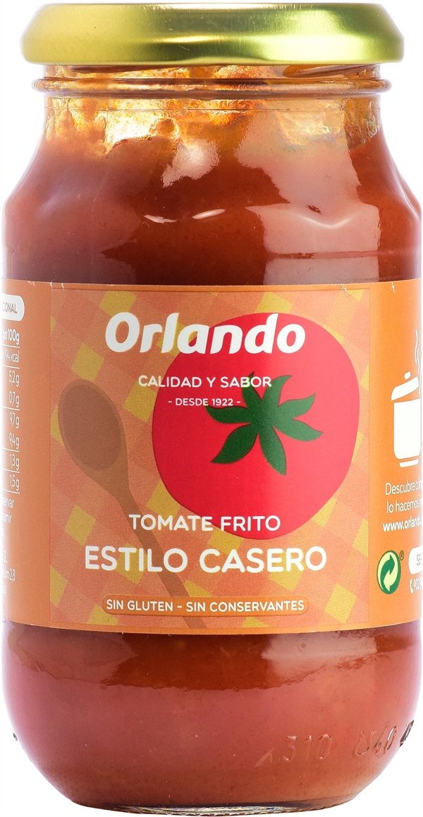 Valor nutricional de ORLANDO TOMATE FRITO ESTILO CASERO OCU Valor nutricional de ORLANDO TOMATE FRITO ESTILO CASERO OCU